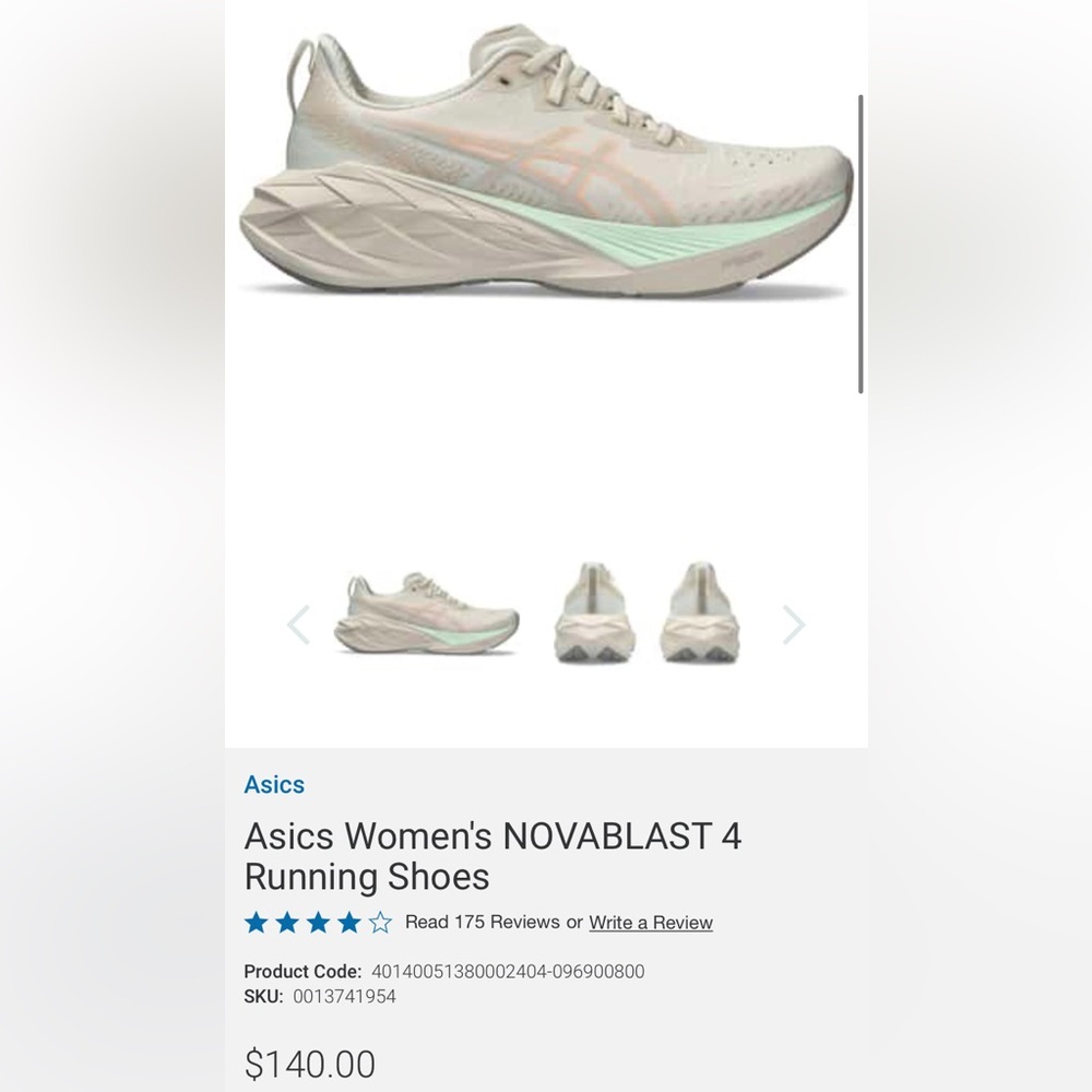 New in box ASICS Novablast 4 women’s running shoe